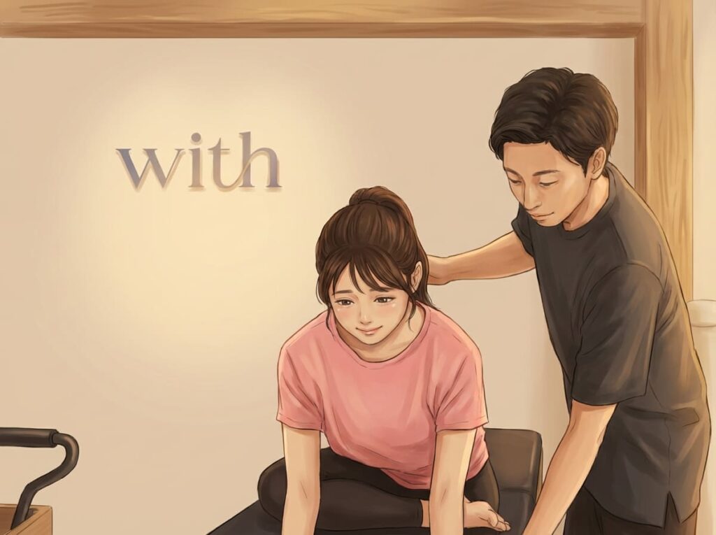 運動が続かなかった経験を、自分の意志の弱さではなく状況として受け止めている様子を示すイラスト