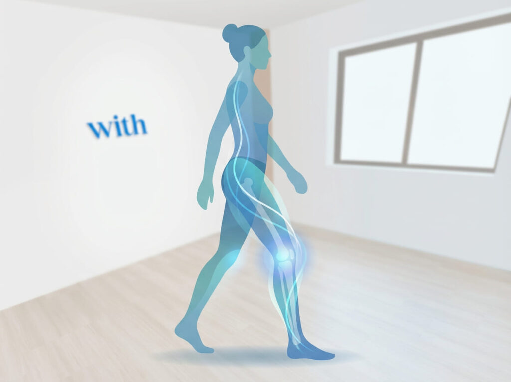 膝は日常動作や全身の使い方の影響を受けやすい荷重関節であることを示すイメージ