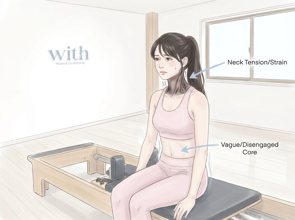 体幹が使えず頭の重さを首だけで支えている状態を表すイメージ