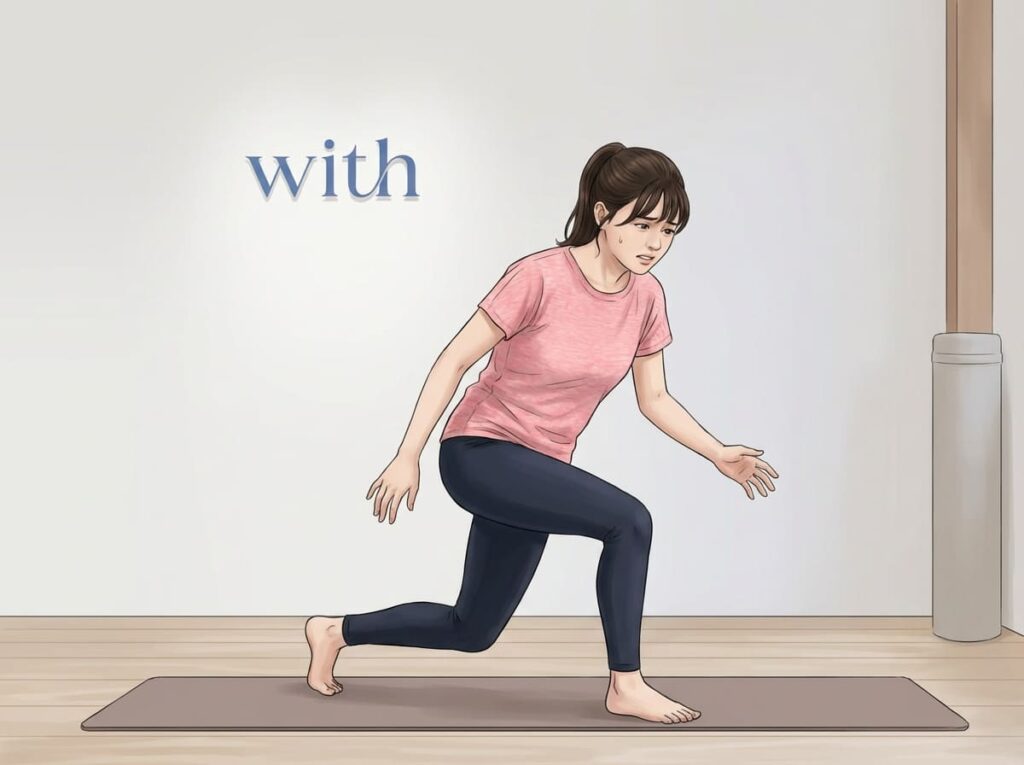 姿勢や身体の使い方が整理されないまま運動を行っている様子を示すイラスト