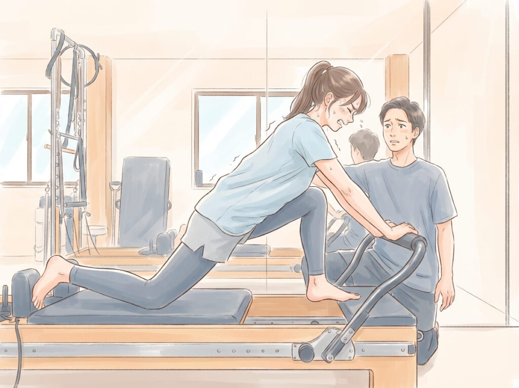 姿勢や身体の使い方を整理しないまま、運動だけを行っている様子を示すイラスト