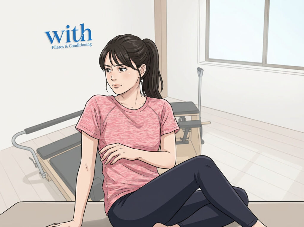 膝の痛みを避けようとして動作が小さくなり不自然な動きになっている状態のイメージ