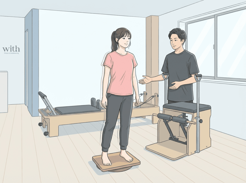 左右で身体の使われ方や感覚の解像度が異なる様子を表したイラスト