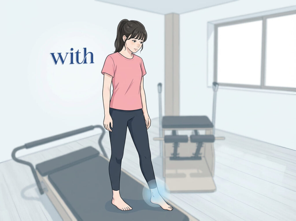 過去の足首捻挫の影響で不安定感が残っている状態を示すイメージ