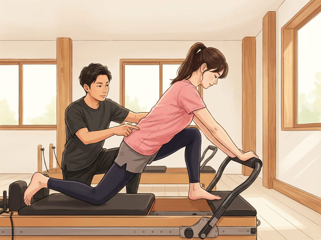 肩だけでなく全身の姿勢や動作を確認しながら状態を整理している様子を示すイメージ