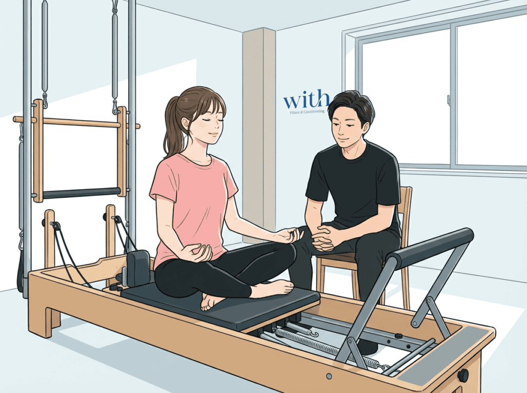 左右差を無理に修正せず身体の状態を整理している様子を示したイラスト