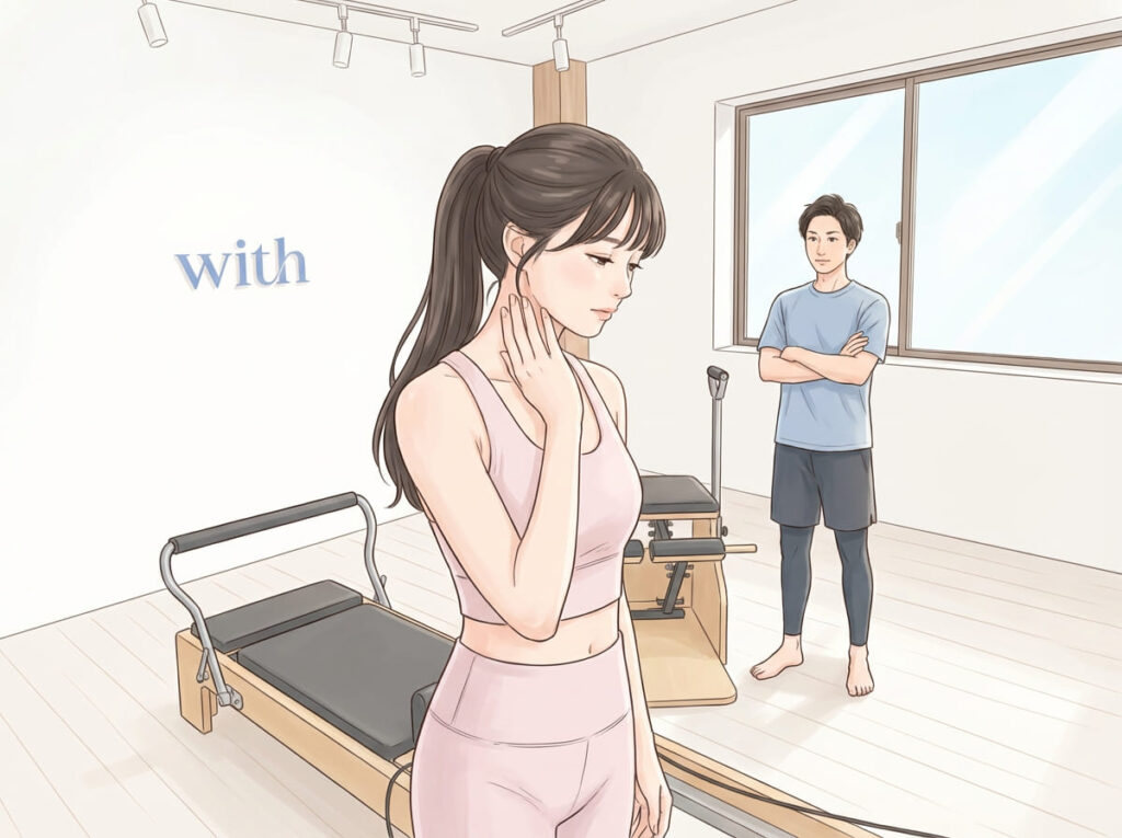 首の症状では運動の判断を慎重にする必要があることを示すイメージ