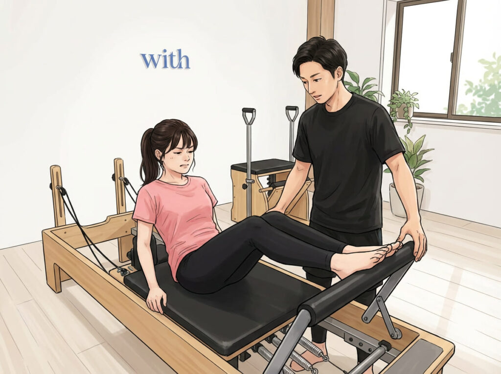 安定性を確認しながらゆっくり動作を行っている様子