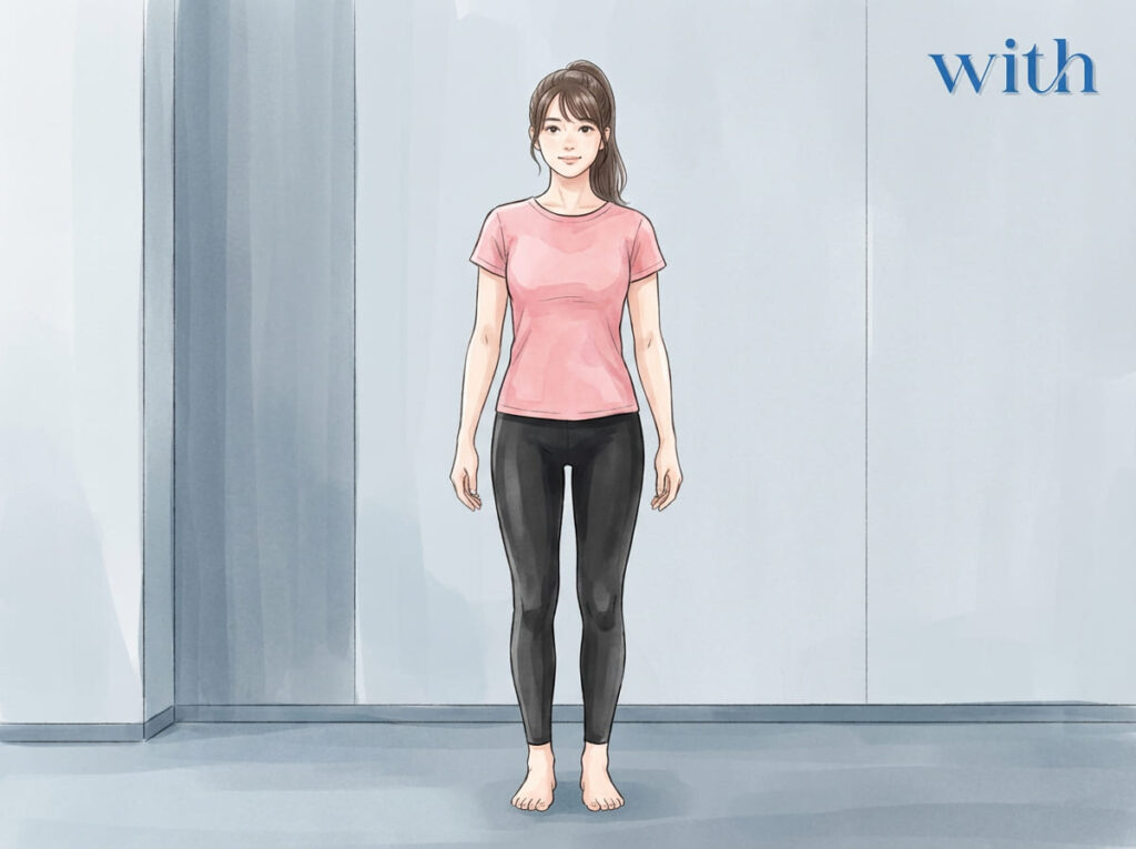 人体にみられる左右差を示した自然な姿勢イメージ