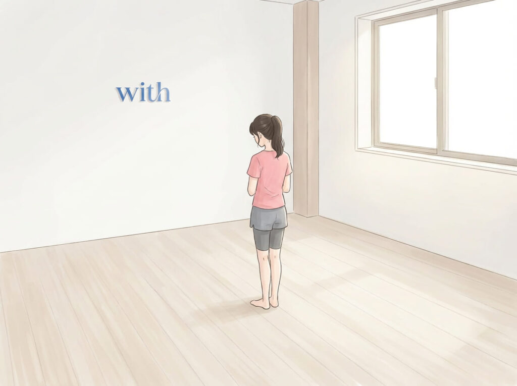 運動を続けていいか迷い、判断しようとしている女性の後ろ姿