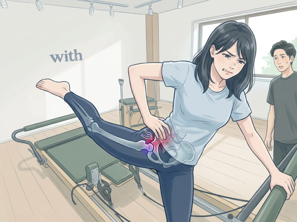 股関節前面に圧迫がかかる姿勢