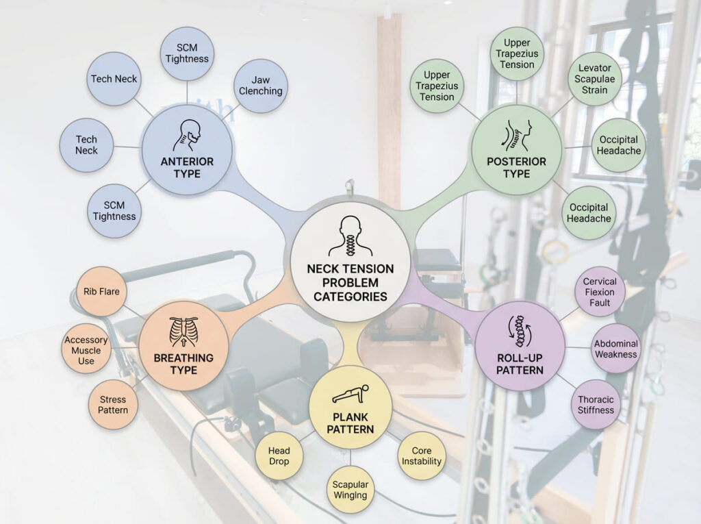 首に力が入る原因クラスター構造図
