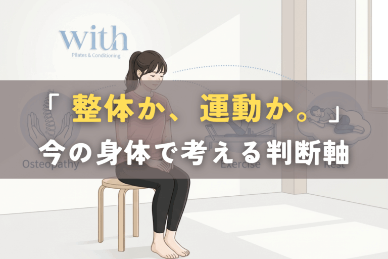 整体・運動・休養という選択肢を並列で考えるイメージ
