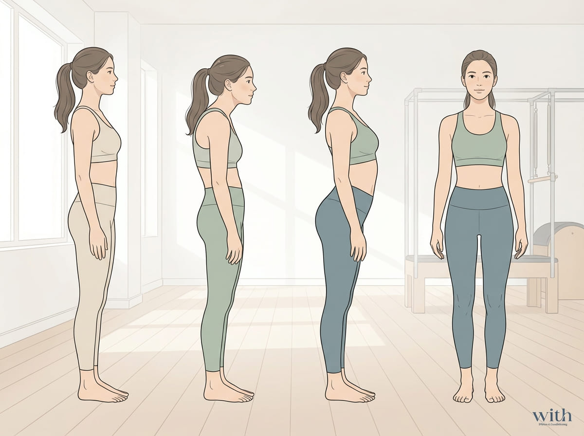 姿勢改善を考える人のための猫背・反り腰・ゆがみ・O脚の全体整理イメージ