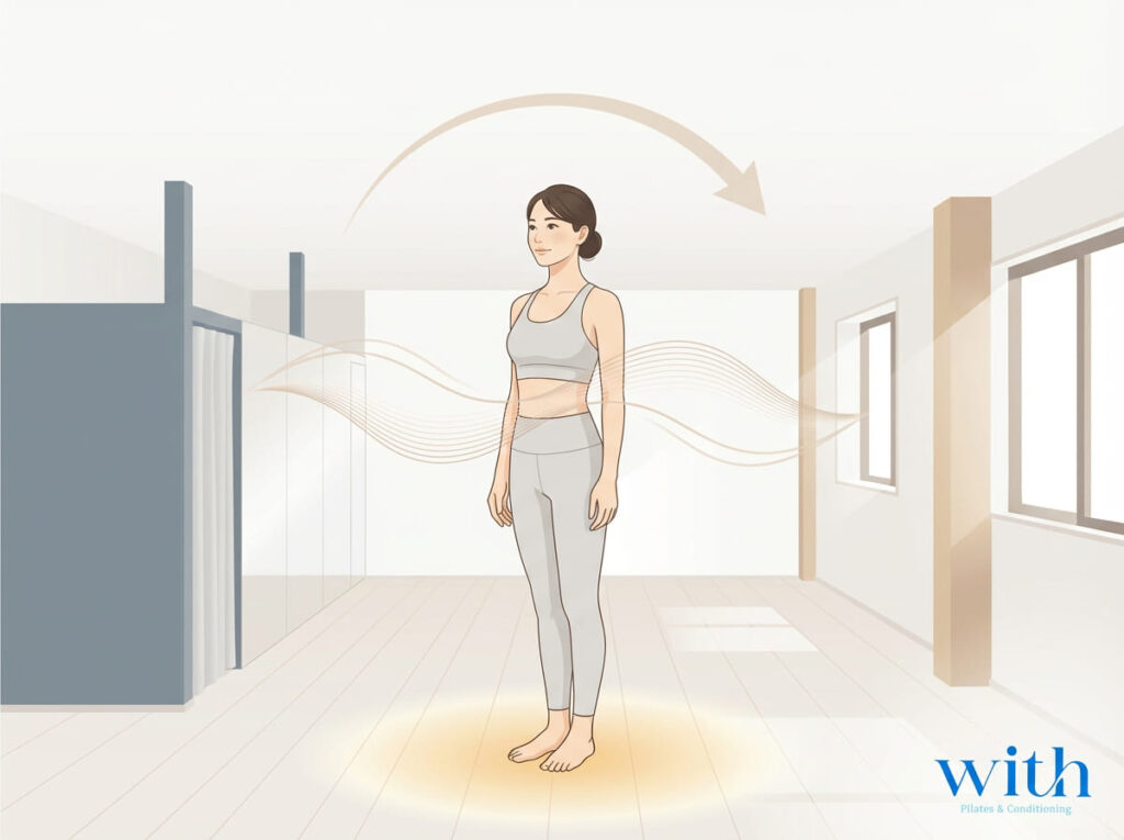 姿勢の良さを決める呼吸・安定・動きやすさを示す姿勢イメージ