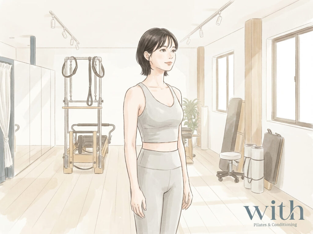 力みが少なく自然に立っている姿勢のイメージ