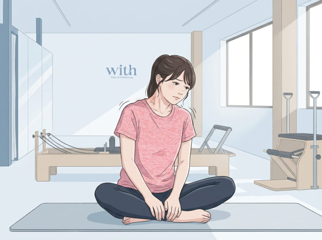 首の筋肉に過剰な緊張が起こっている状態のイメージ