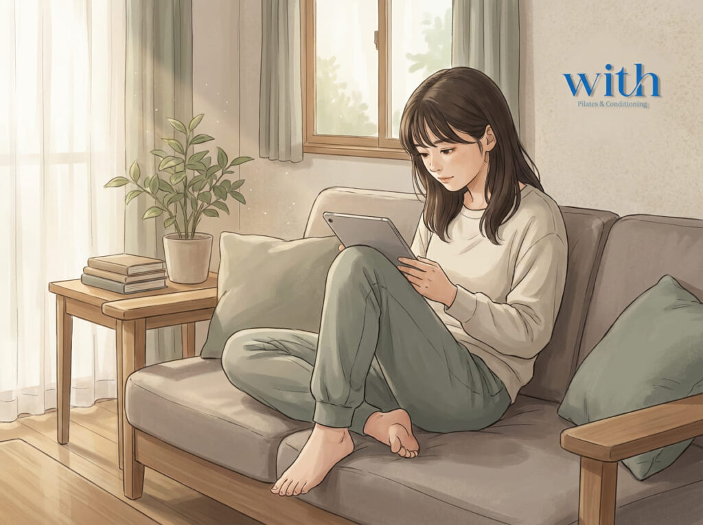 身体活動量と座位時間など生活習慣が姿勢に影響することを示す図