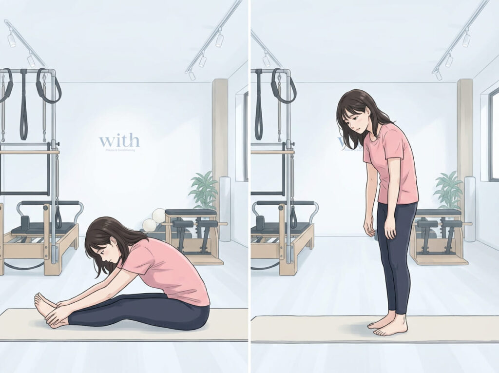 ストレッチをしても姿勢が戻ってしまうイメージ写真