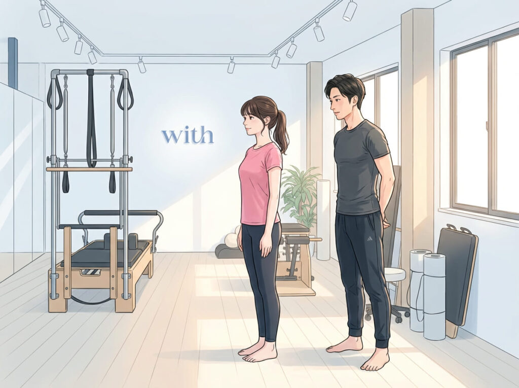 津田沼で理学療法士が姿勢評価を行っている様子